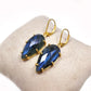 Labradorite Earrings | 925 Sterling Silver | Blue Fire Cabochon Jewelry