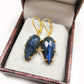 Labradorite Earrings | 925 Sterling Silver | Blue Fire Cabochon Jewelry