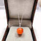 Carnelian Crystal Ball Necklace, 925 Silver Round Pendant, Healing Jewelry Gift