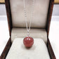 Strawberry Quartz Ball Necklace, Handmade Gemstone Pendant in 925 Silver Gift