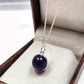 Amethyst Ball Pendant Necklace, 925 Sterling Silver, February Birthstone Jewelry Gift