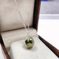 Green Prehnite Crystal Ball Pendant, Natural Gemstone Necklace, Boho Jewelry Gift