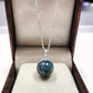 Natural Moss Agate Ball Necklace, Green Crystal Pendant in 925 Sterling Silver Gift