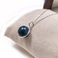 Natural Moss Agate Ball Necklace, Green Crystal Pendant in 925 Sterling Silver Gift