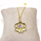 Lemon Quartz Necklace, Yellow Crystal Flower Pendant, Amethyst 925 Silver Choker