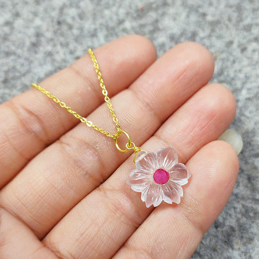 Dainty Rose Quartz Necklace Silver Rose Quartz Pendant Natural Rose Quartz Necklace Gold Rose Quartz Crystal Rose Quartz Jewelry