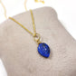 Lapis Lazuli Necklace, Teardrop Leaf Pendant in 925 Silver, September Birthstone Gift