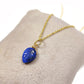 Lapis Lazuli Necklace, Teardrop Leaf Pendant in 925 Silver, September Birthstone Gift