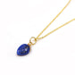 Lapis Lazuli Necklace, Teardrop Leaf Pendant in 925 Silver, September Birthstone Gift