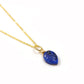 Lapis Lazuli Necklace, Teardrop Leaf Pendant in 925 Silver, September Birthstone Gift