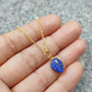 Lapis Lazuli Necklace, Teardrop Leaf Pendant in 925 Silver, September Birthstone Gift