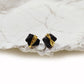Raw Black Tourmaline Stud Earrings, Sterling Silver Wire Wrap Crystal Jewelry Gift