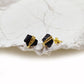 Raw Black Tourmaline Stud Earrings, Sterling Silver Wire Wrap Crystal Jewelry Gift