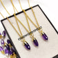 Amethyst Pencil Pendant Necklace | 14K Gold Plated February Birthstone Jewelry