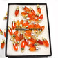 Natural Carnelian Pencil Pendant Necklace | 14K Gold Plated Boho Gemstone Jewelry
