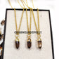 Smoky Quartz Pencil Pendant Necklace | 14K Gold Plated Minimalist Gemstone Jewelry