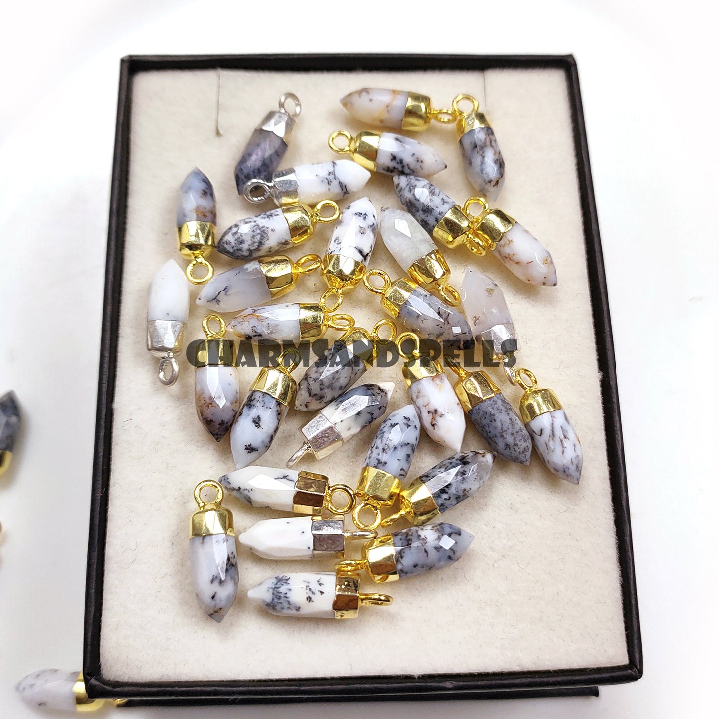 Dendrite Opal Pencil Necklace, 14K Gold Plated Necklace, Opal Gemstone Necklace, Handmade Gemstone Jewelry, Wedding Gift, Gift For Her