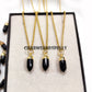 Black Onyx Pencil Pendant Necklace | 14K Gold Plated Gemstone Jewelry