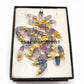 Natural Fluorite Pencil Pendant Necklace | 14K Gold Plated Crystal Healing Jewelry