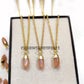Peach Moonstone Pendant Necklace | 14K Gold Plated Jewelry | Unique Wedding Gift