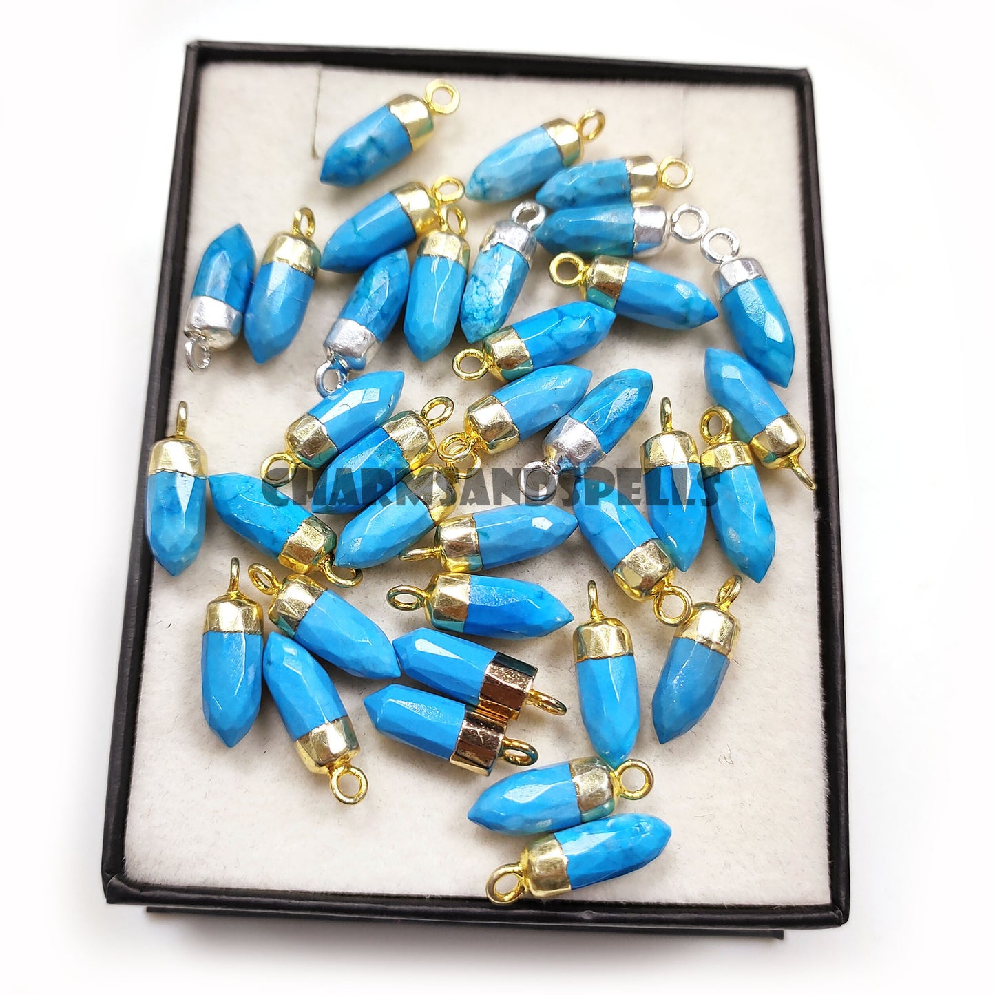Blue Turquoise Gemstone Pencil Necklace Jewelry, 14K Gold Plated Necklace, Handmade Jewelry, Turquoise ~ Gift For Christmas, Gift For Her