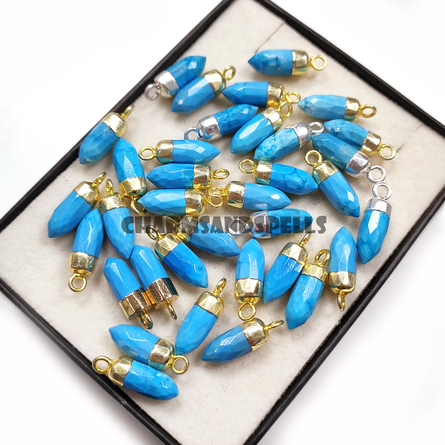 Blue Turquoise Gemstone Pencil Necklace Jewelry, 14K Gold Plated Necklace, Handmade Jewelry, Turquoise ~ Gift For Christmas, Gift For Her