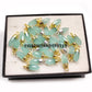 Aqua Chalcedony Pendant Necklace, 14K Gold Plated Dainty Jewelry