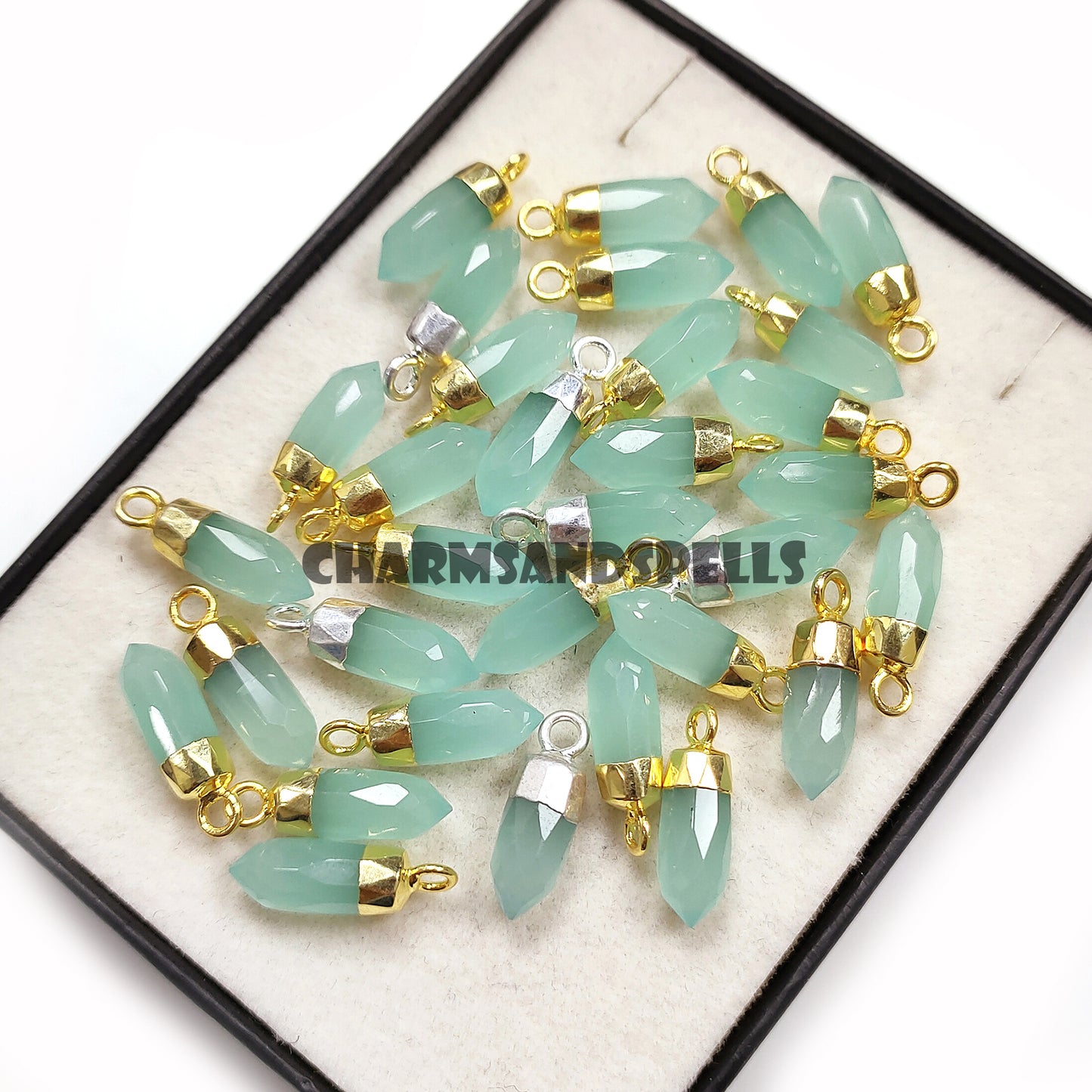 Aqua Chalcedony Necklace, Gemstone Pendant, 14K Gold Plated Necklace, Women Jewelry, Dainty Pendant, Chalcedony Jewelry, Birthstone Pendant