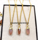 Chocolate Moonstone Spike Necklace, 14K Gold Plated Handmade Jewelry