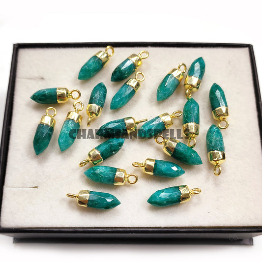 Emerald Pencil Necklace, 14k Gold Plated Necklace, May Birthstone, Green Gemstone, Birthday Gift, Wedding Gift, Summer Jewelry For Her