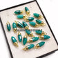 Emerald Pencil Necklace, 14K Gold Plated Jewelry, May Birthstone