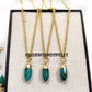 Emerald Pencil Necklace, 14K Gold Plated Jewelry, May Birthstone
