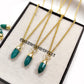 Emerald Pencil Necklace, 14K Gold Plated Jewelry, May Birthstone