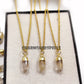 Golden Rutile Point Pendant Necklace, 14K Gold Plated Gemstone Jewelry