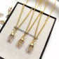 Golden Rutile Point Pendant Necklace, 14K Gold Plated Gemstone Jewelry
