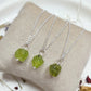 Raw Peridot Necklace, Silver or Gold Plated Crystal Jewelry, August Birthstone Gift