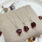 Raw Garnet Pendant Necklace, Genuine 925 Sterling Silver Jewelry, Capricorn Birthstone