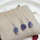 Raw Tanzanite Necklace, 925 Sterling Silver Pendant, Rough Crystal December Birthstone