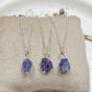 Raw Tanzanite Necklace, 925 Sterling Silver Pendant, Rough Crystal December Birthstone