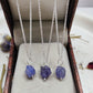 Raw Tanzanite Necklace, 925 Sterling Silver Pendant, Rough Crystal December Birthstone