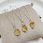 Raw Citrine Necklace, 925 Sterling Silver Crystal Jewelry, November Birthstone Gift