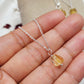 Raw Citrine Necklace, 925 Sterling Silver Crystal Jewelry, November Birthstone Gift