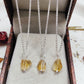 Raw Citrine Necklace, 925 Sterling Silver Crystal Jewelry, November Birthstone Gift