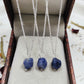 Raw Blue Sapphire Necklace, 925 Sterling Silver Pendant, September Birthstone Jewelry