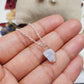 Raw Moonstone Crystal Necklace, Wire Wrapped Silver Jewelry, June Birthstone Gift