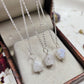 Raw Moonstone Crystal Necklace, Wire Wrapped Silver Jewelry, June Birthstone Gift