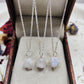 Raw Moonstone Crystal Necklace, Wire Wrapped Silver Jewelry, June Birthstone Gift