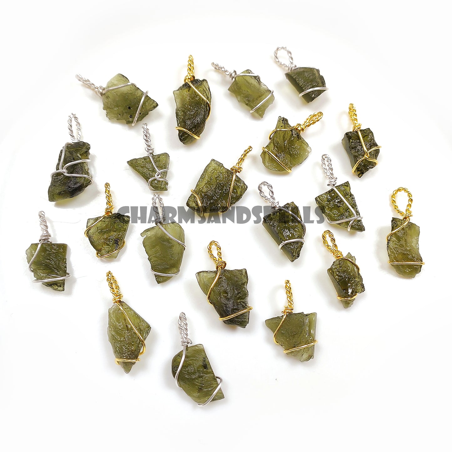 Raw Moldavite Necklace, 925 Silver Wire Wrapped Cage Pendant, Crystal Gift
