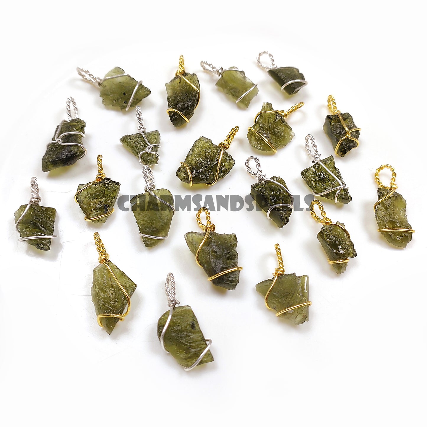 Raw Moldavite Necklace, 925 Silver Wire Wrapped Cage Pendant, Crystal Gift