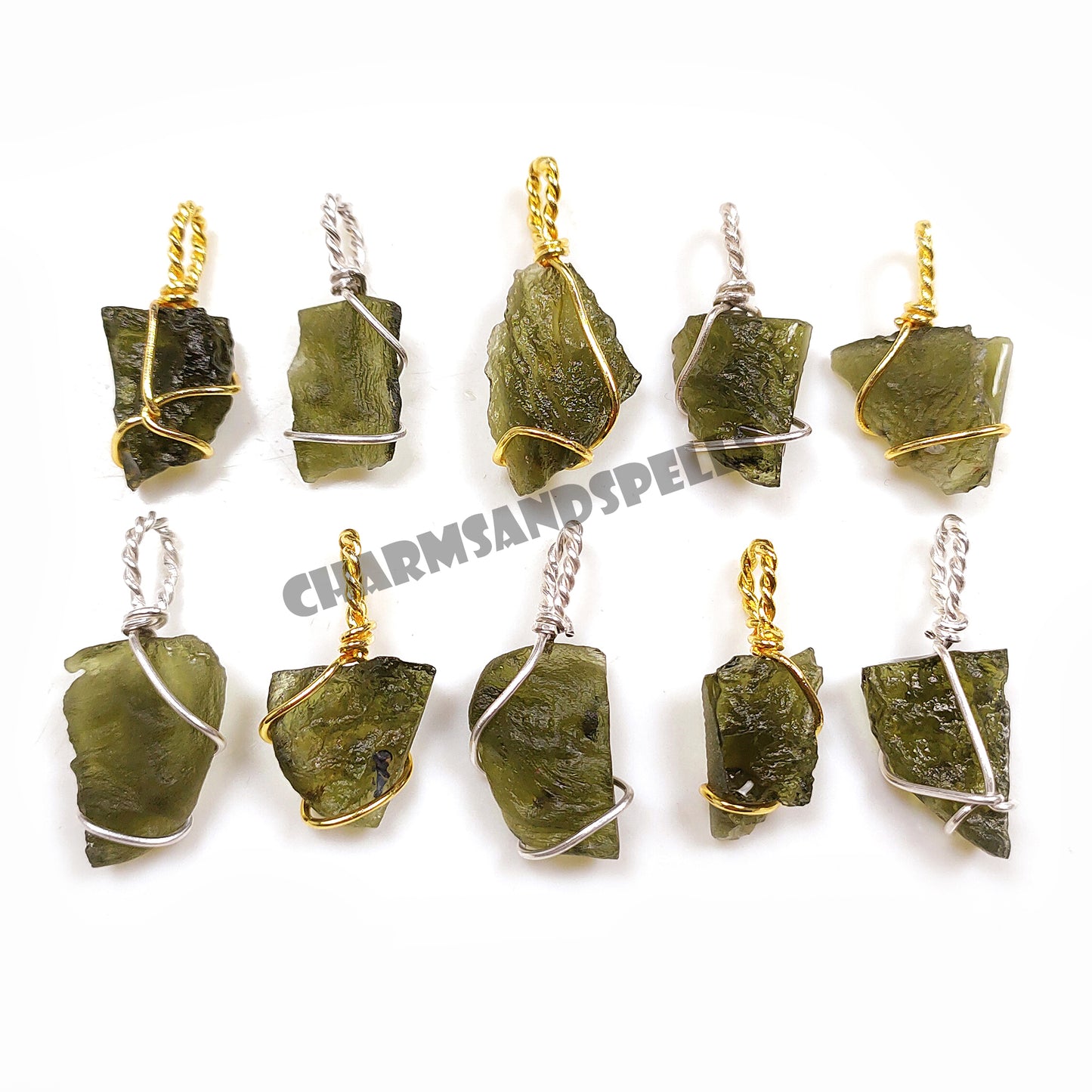 Raw Moldavite Necklace, 925 Silver Wire Wrapped Cage Pendant, Crystal Gift